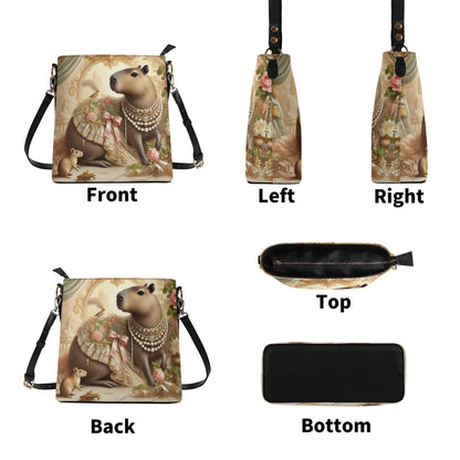 Capybara Victorian Womens PU Bucket Bag Shoulder Bag