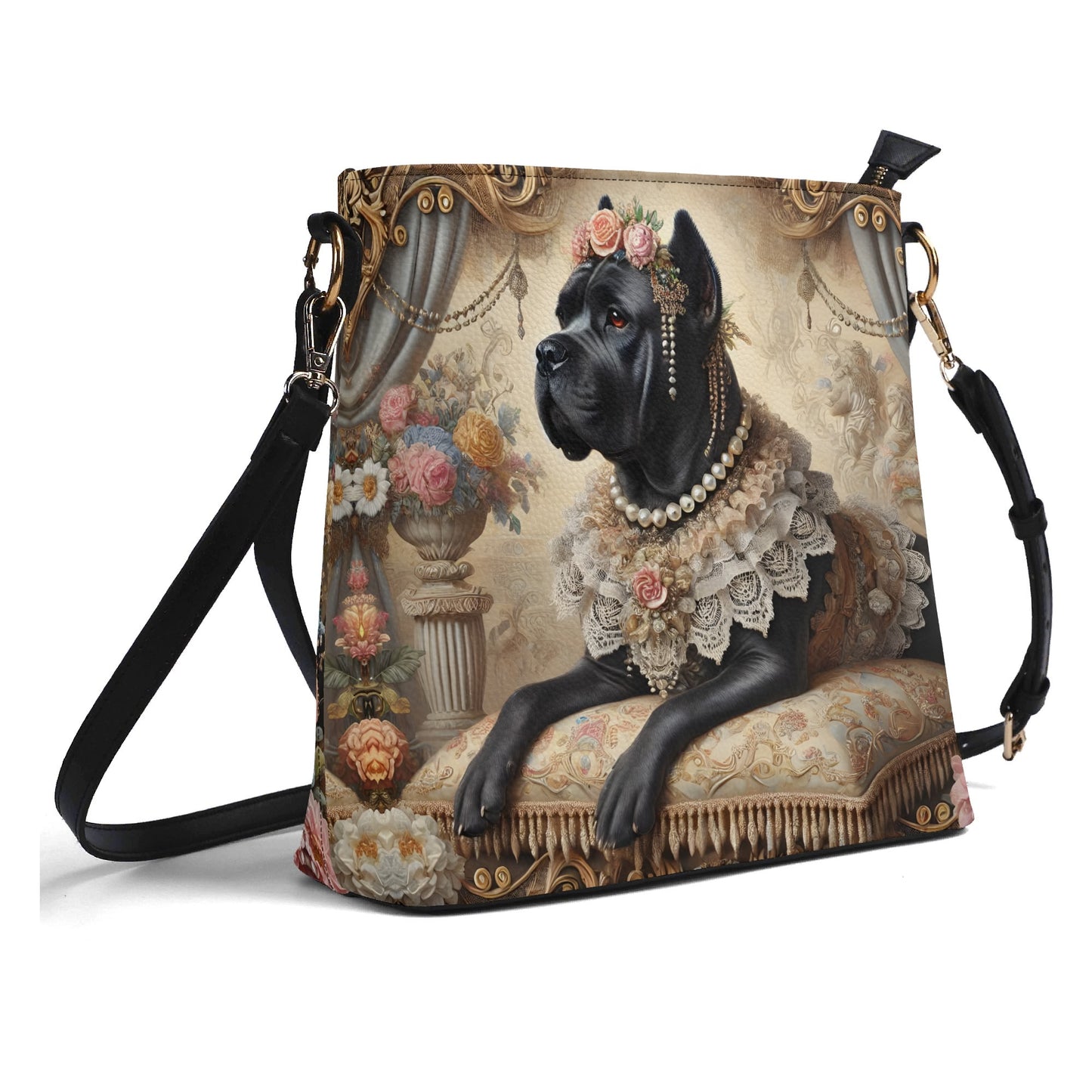 Cane Corso Victorian Womens PU Bucket Bag Shoulder Bag