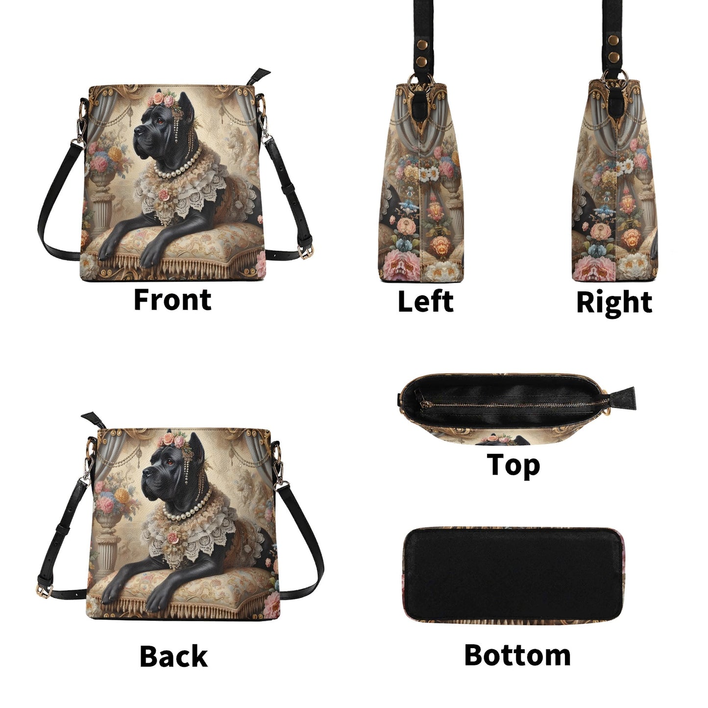 Cane Corso Victorian Womens PU Bucket Bag Shoulder Bag