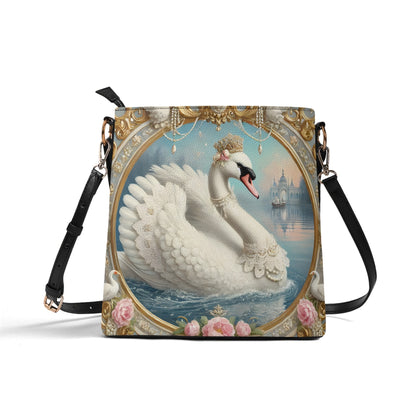 Swan Victorian Womens PU Bucket Bag Shoulder Bag