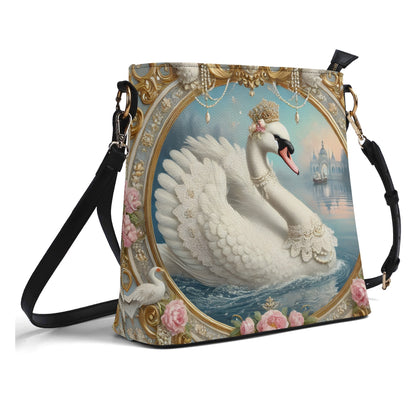 Swan Victorian Womens PU Bucket Bag Shoulder Bag