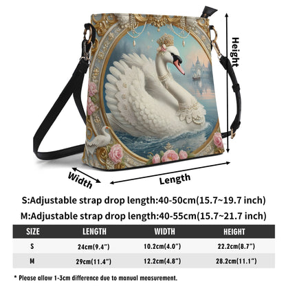 Swan Victorian Womens PU Bucket Bag Shoulder Bag