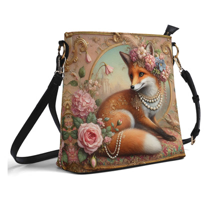 Fox Victorian Womens PU Bucket Bag Shoulder Bag