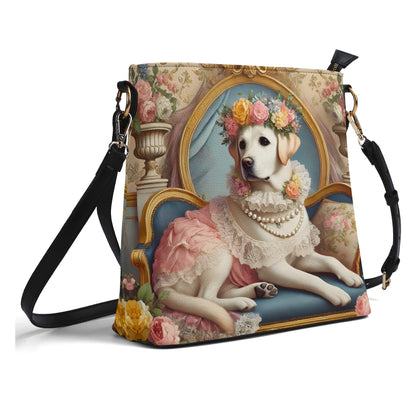Yellow Labrador Victorian Womens PU Bucket Bag Shoulder Bag