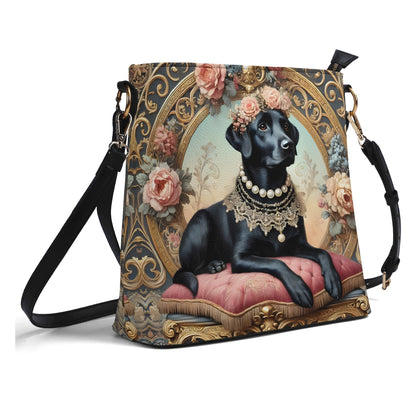 Labrador Victorian Womens PU Bucket Bag Shoulder Bag