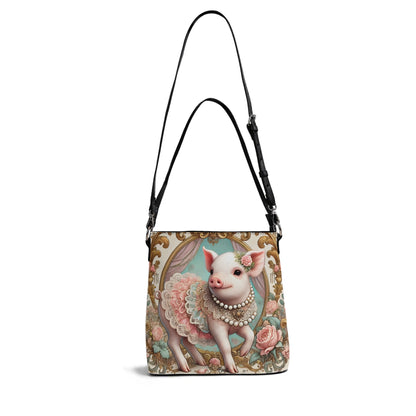 Pig Victorian Womens PU Bucket Bag Shoulder Bag