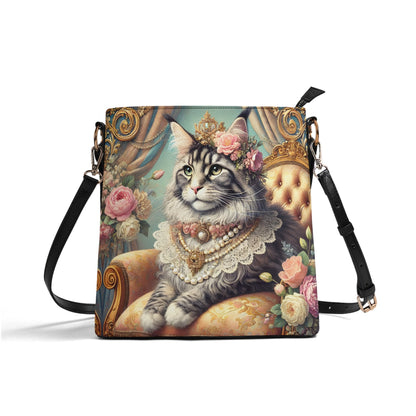 Mane Coon Victorian Womens PU Bucket Bag Shoulder Bag