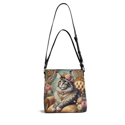 Mane Coon Victorian Womens PU Bucket Bag Shoulder Bag