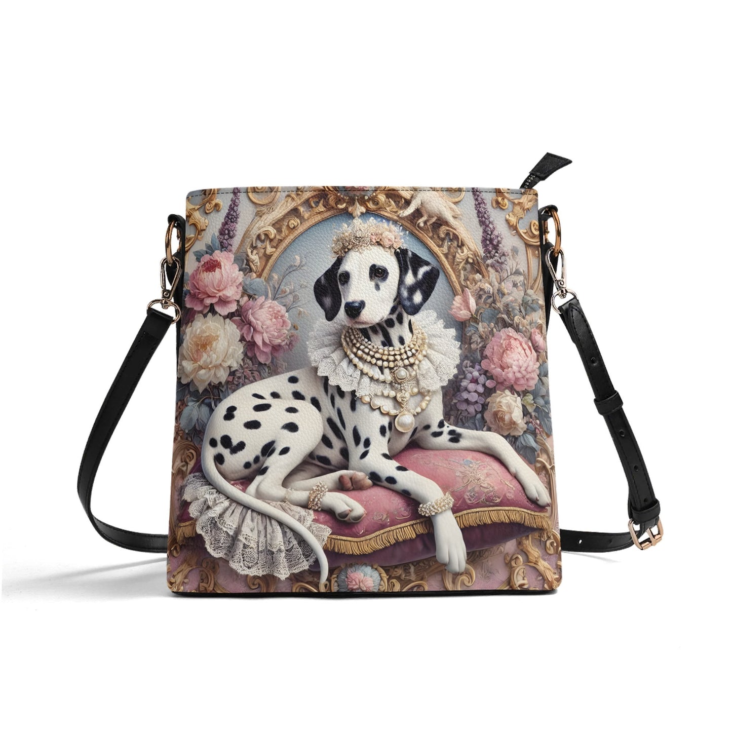 Dalmatian Victorian Womens PU Bucket Bag Shoulder Bag