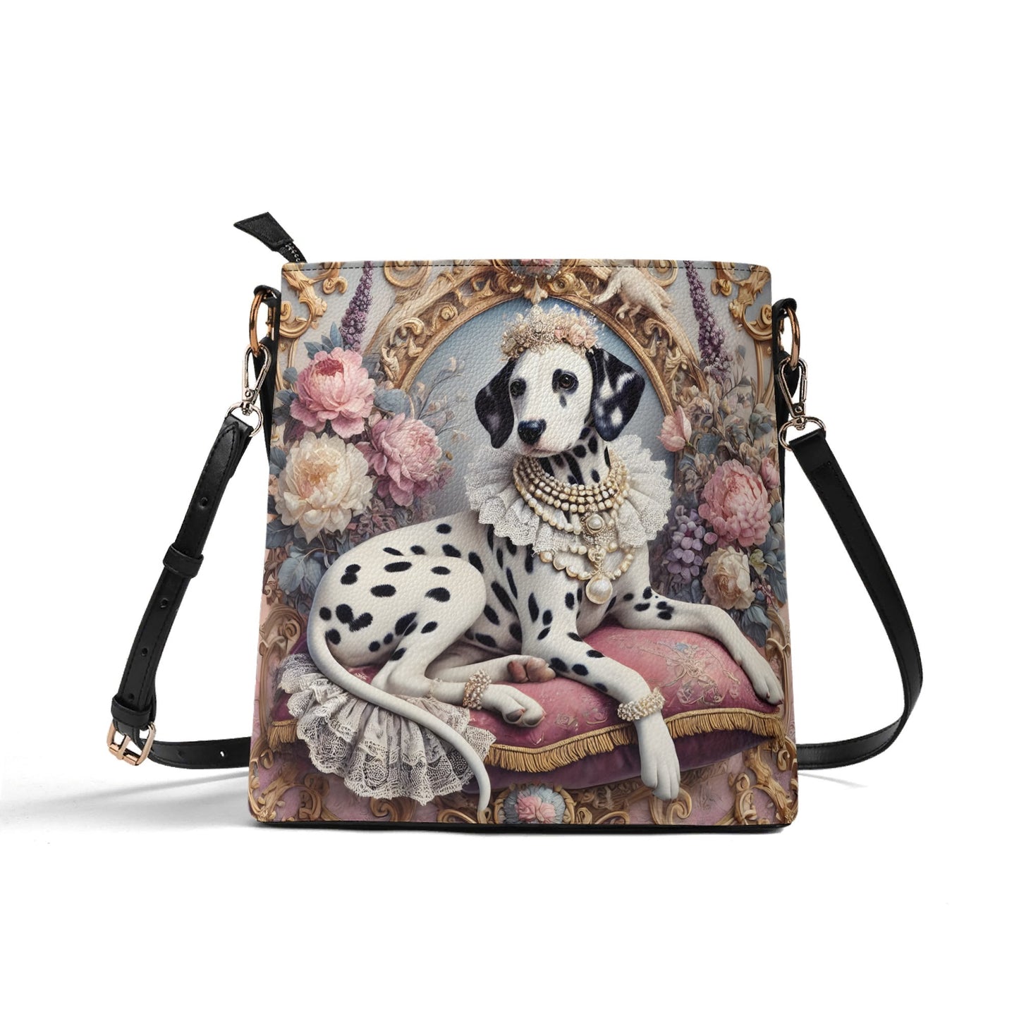 Dalmatian Victorian Womens PU Bucket Bag Shoulder Bag