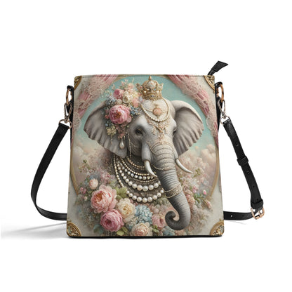 Elephant Victorian Womens PU Bucket Bag Shoulder Bag