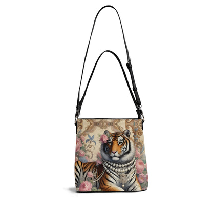 Tiger Victorian Womens PU Bucket Bag Shoulder Bag