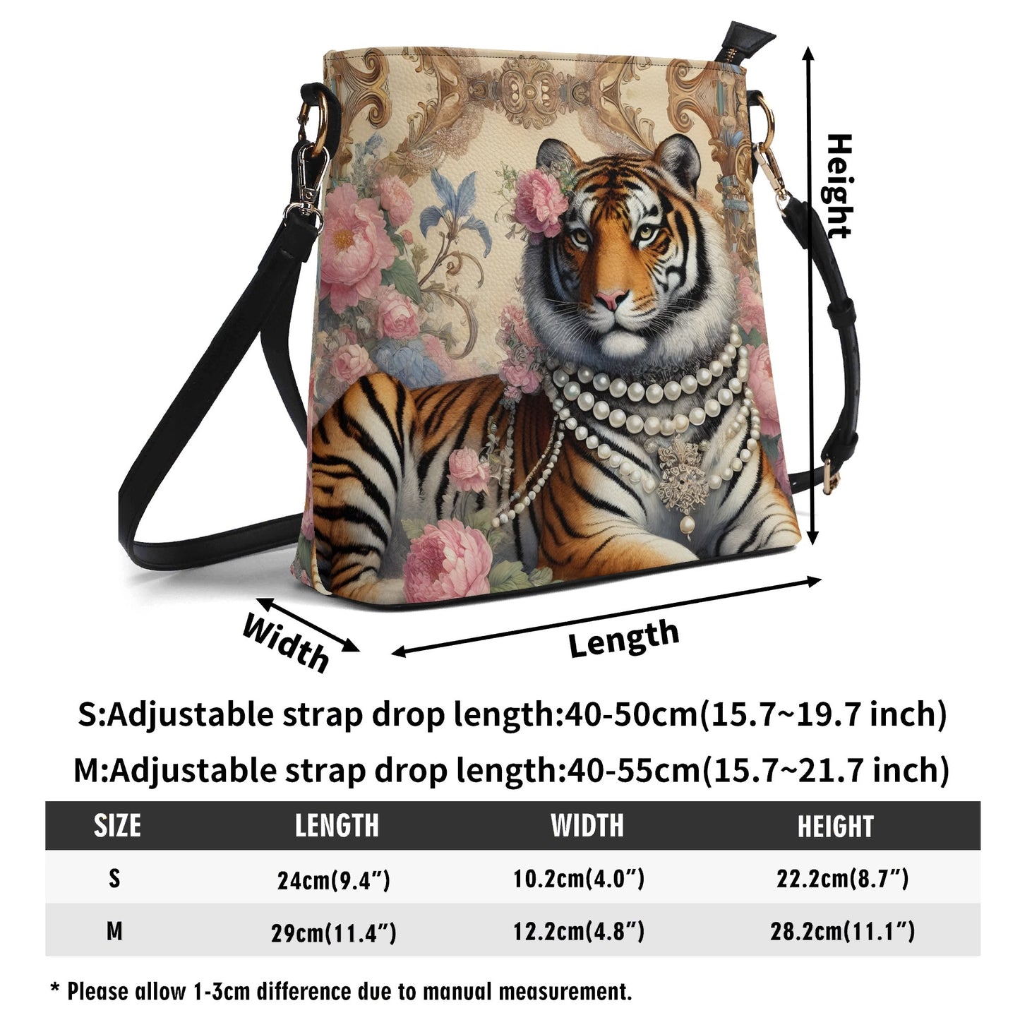 Tiger Victorian Womens PU Bucket Bag Shoulder Bag