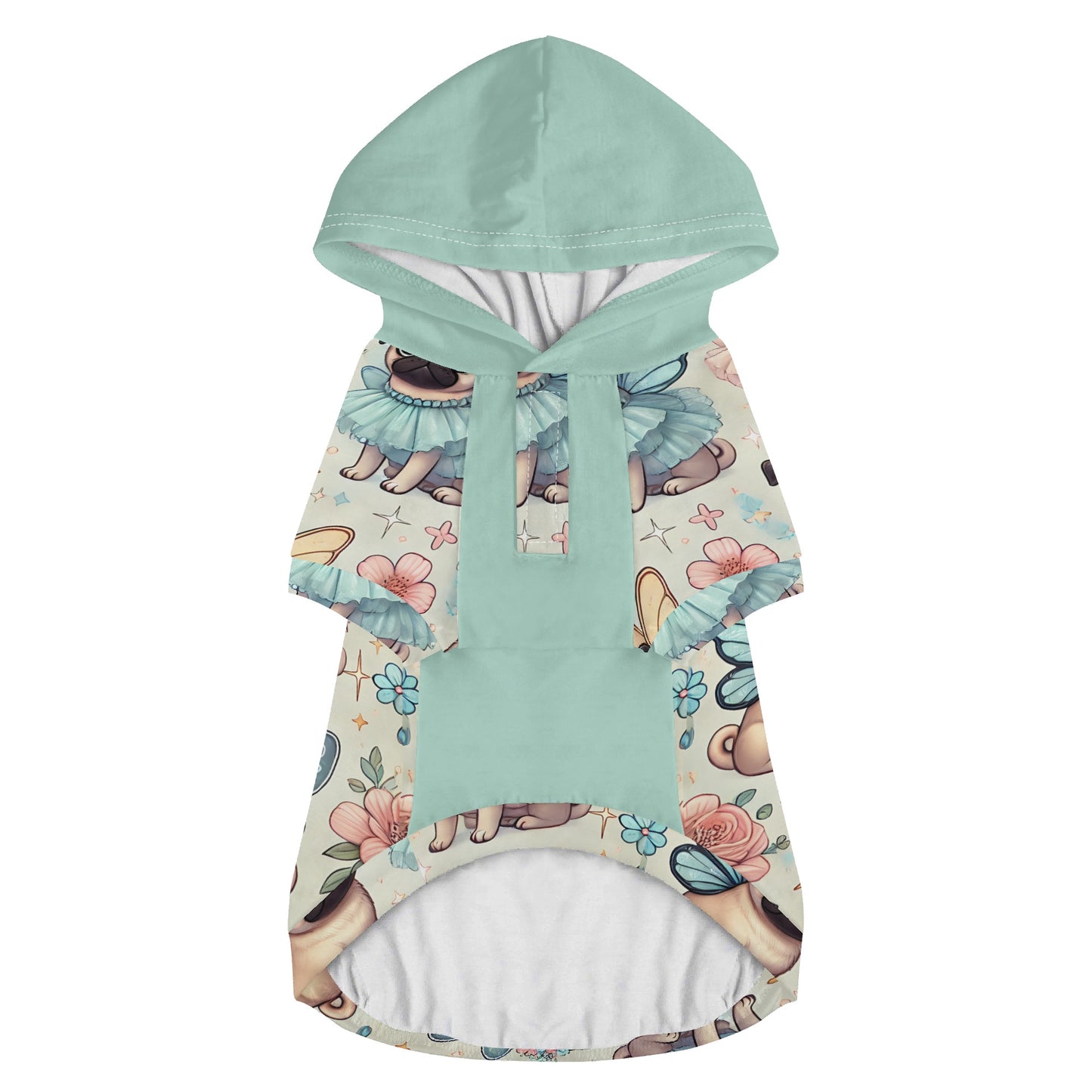 Pug Fairy Animal Clothes 4 Legs Outfit Pet Pullover Hoodie
