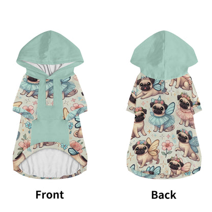 Pug Fairy Animal Clothes 4 Legs Outfit Pet Pullover Hoodie