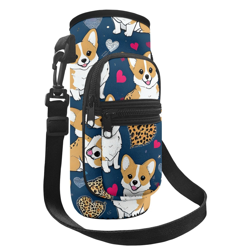 Stylish Corgi Water Bottle Sleeve Carrier - Keep Your Drink Cool and Adorable on the Go BriBeesCreations