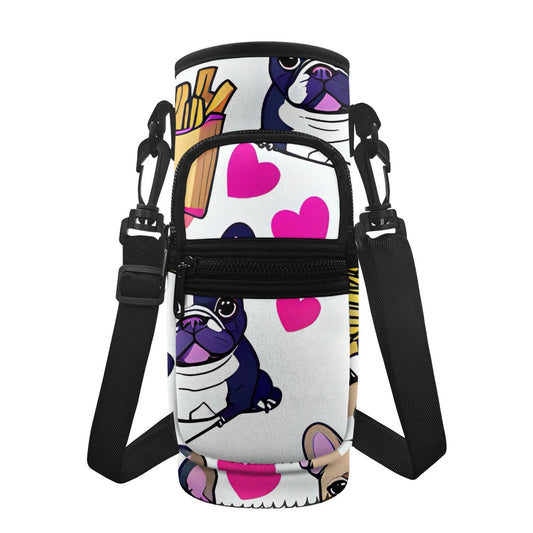 Frenchie French Bulldog Water Bottle Cover - Sleeve Carrier for On-The-Go Pups BriBeesCreations