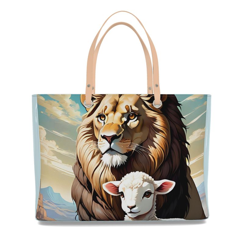 Lion  Luxury Christian  tote bag purse Real Nappa leather Contrado