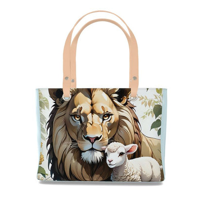 Lion Lamb Christian Luxury tote bag purse Real Nappa leather Contrado