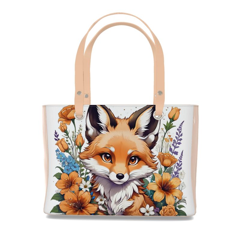 Fox Luxury  tote bag purse  Real Nappa leather Contrado