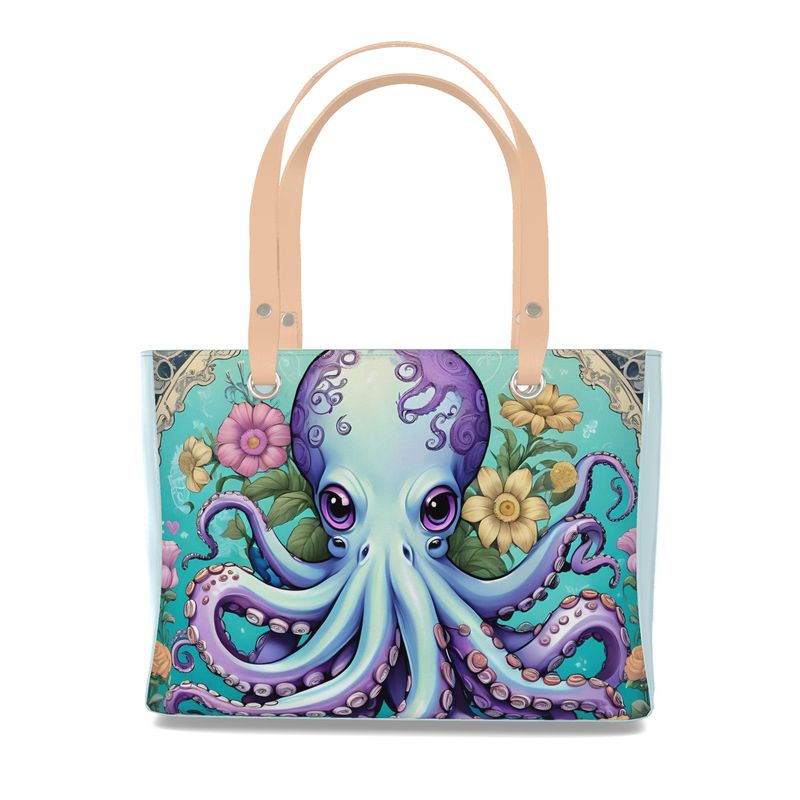 Octopus Luxury  tote bag purse Real Nappa leather Contrado