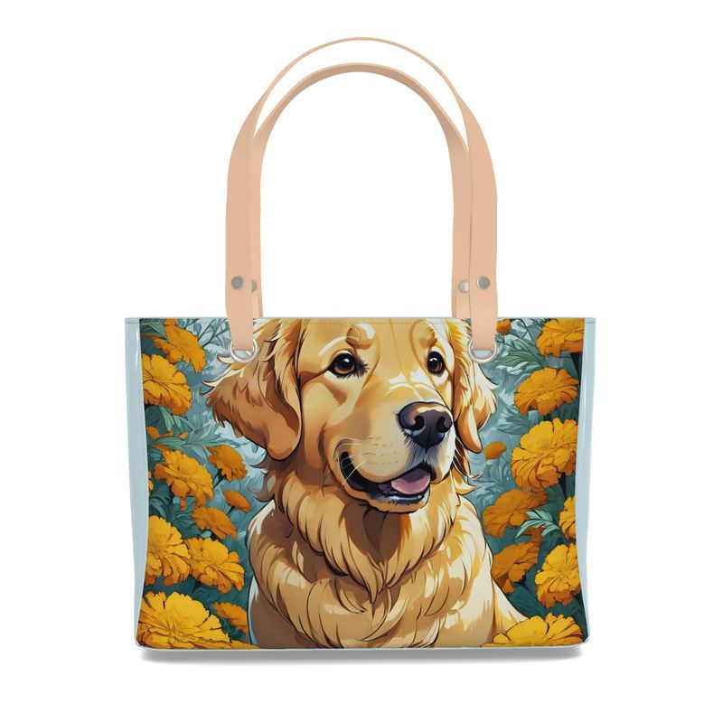 Golden Retriever Luxury tote bag purse Real Nappa leather Contrado