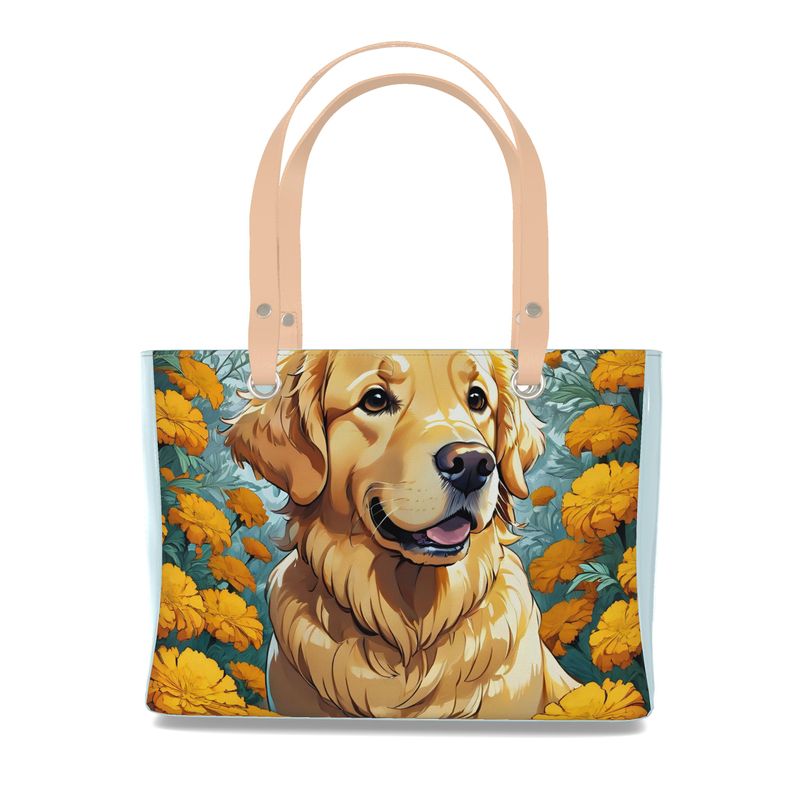 Golden Retriever Luxury tote bag purse Real Nappa leather Contrado