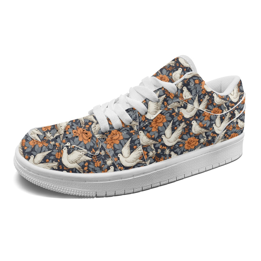 Dove Fashion Low Top Leather Sneakers BriBeesCreations