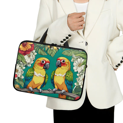 Sun Conure Parrots Laptop Sleeve Bag - Vibrant and Protective BriBeesCreations