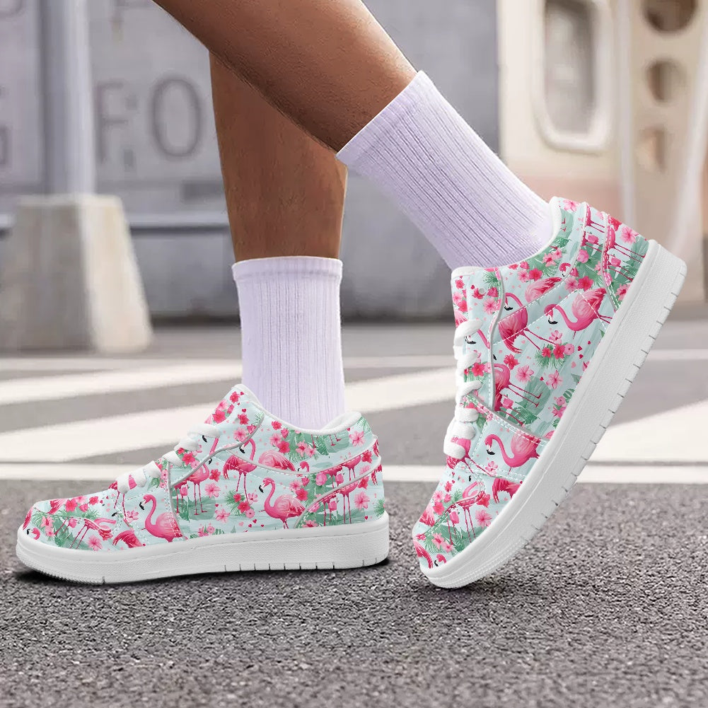 Flamingo Fashion Low Top Leather Sneakers BriBeesCreations