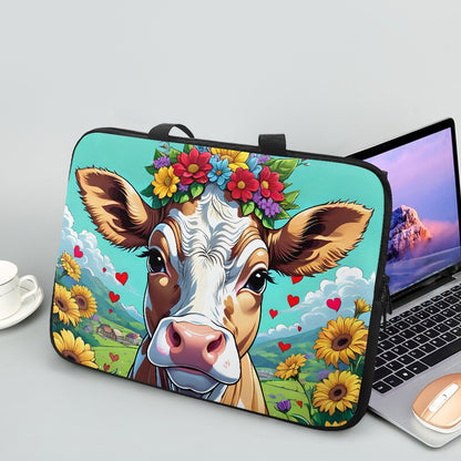 Cute Cow Laptop Bag Sleeve - Stylish and Durable Tech Accessory for On-the-go Use BriBeesCreations