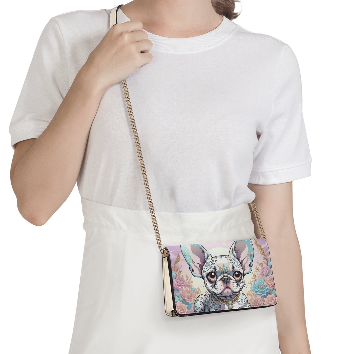 frenchie French Bulldog square crossbody bag BriBeesCreations