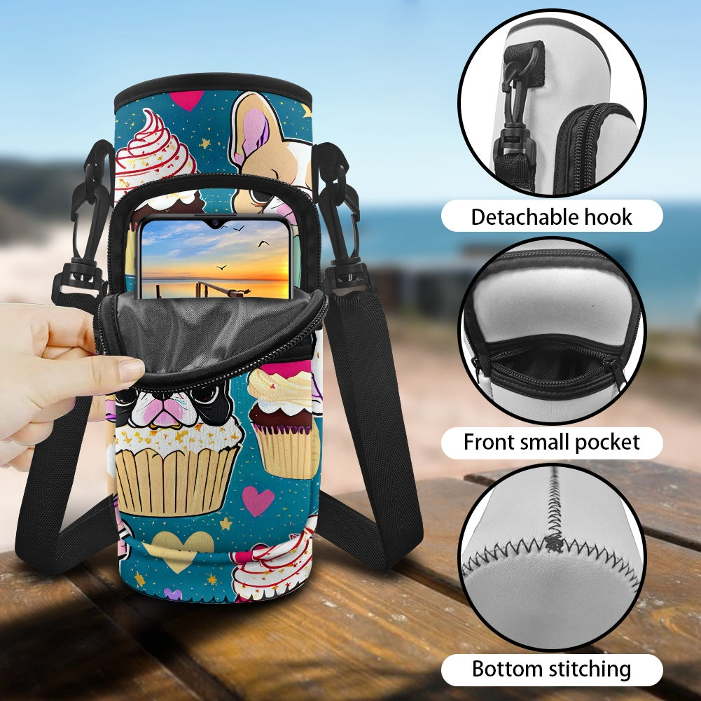 Frenchie French Bulldog Water Bottle Sleeve Cover Carrier - Perfect for On-the-Go Hydration BriBeesCreations