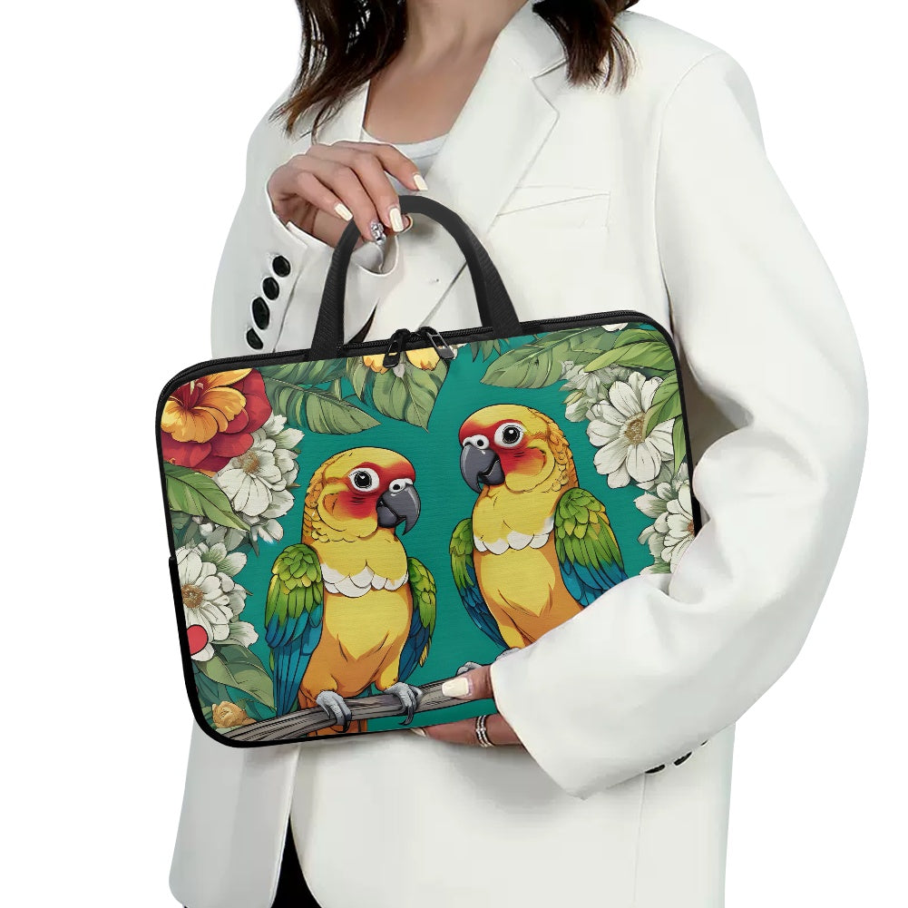 Sun Conure Parrots Laptop Sleeve Bag - Vibrant and Protective BriBeesCreations