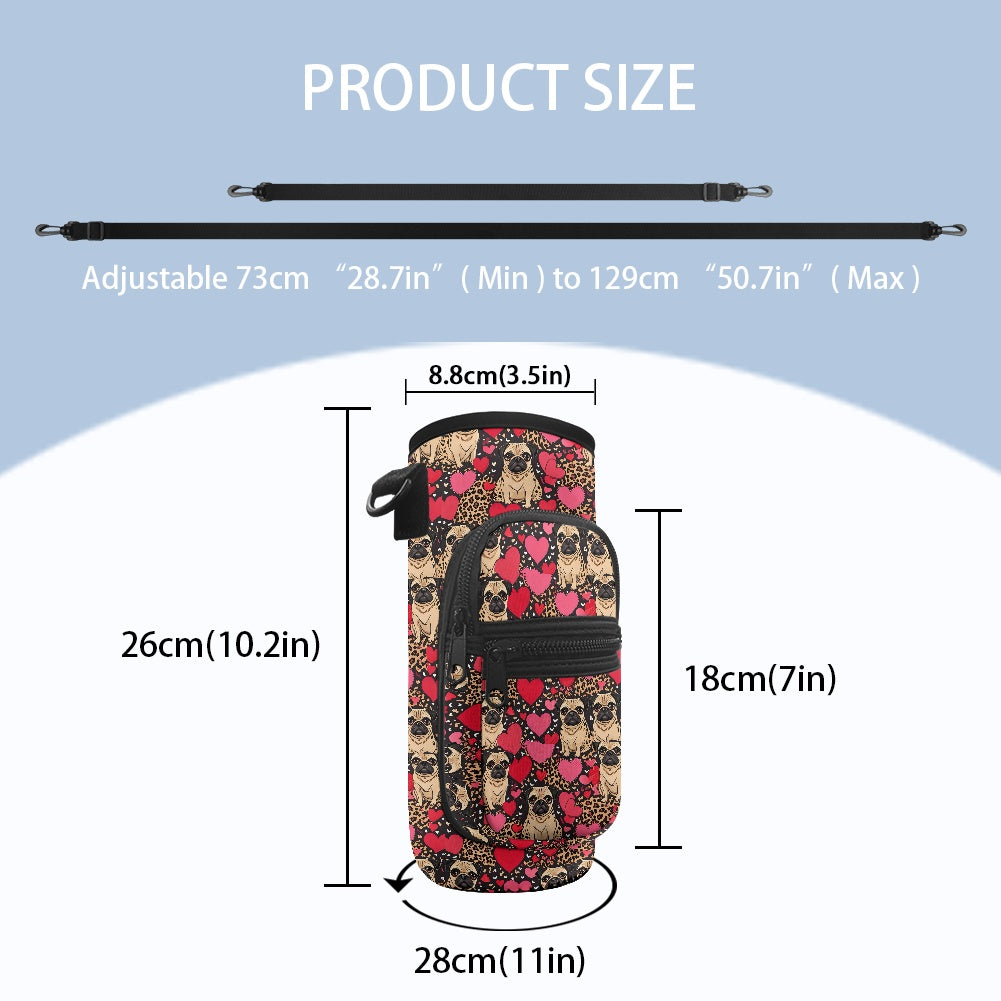 Pug Water Bottle Cover BriBeesCreations