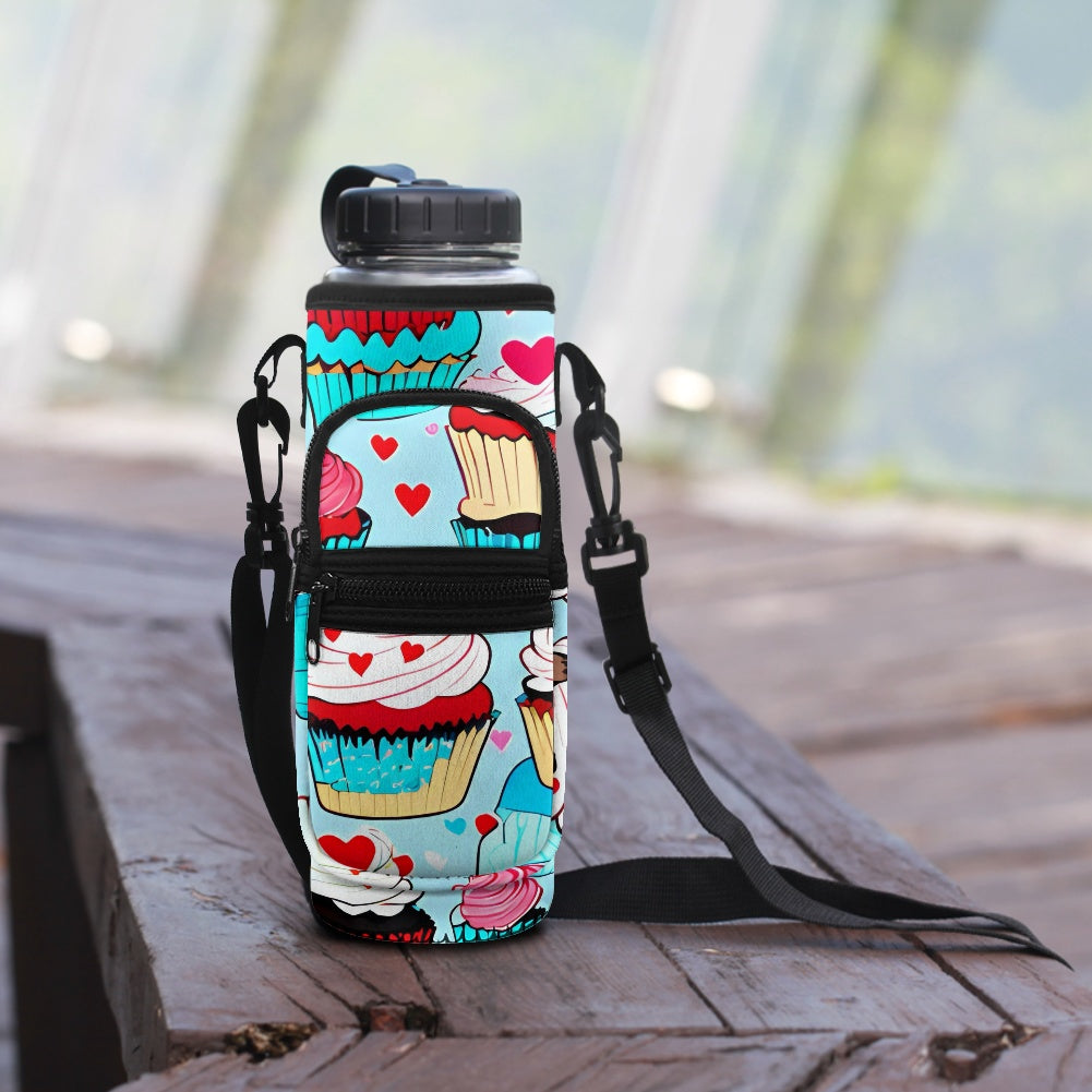 Cute Cupcake Water Bottle Cover Carrier - Perfect for On-the-Go Hydration BriBeesCreations