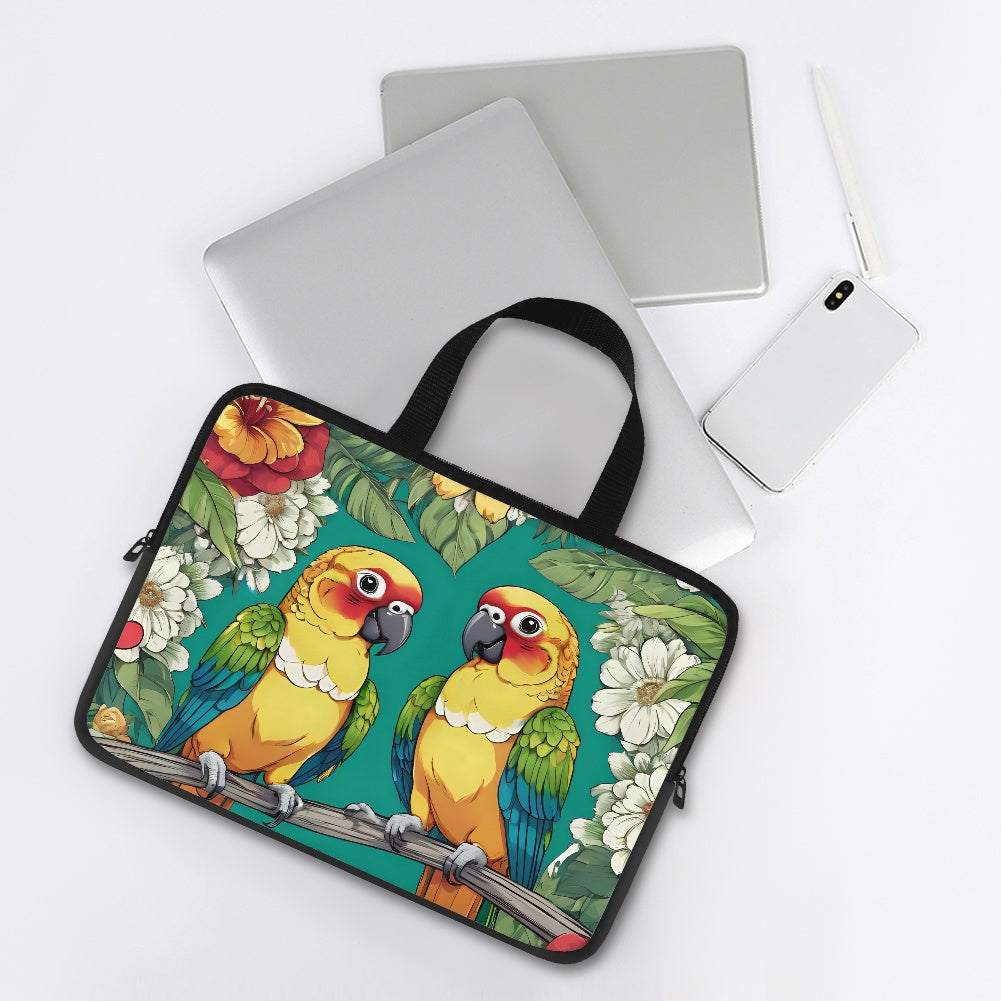 Sun Conure Parrots Laptop Sleeve Bag - Vibrant and Protective BriBeesCreations