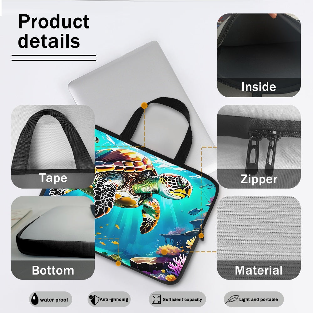 Stylish Sea Turtle Laptop Sleeve - Perfect for Carrying and Protecting Your Device BriBeesCreations