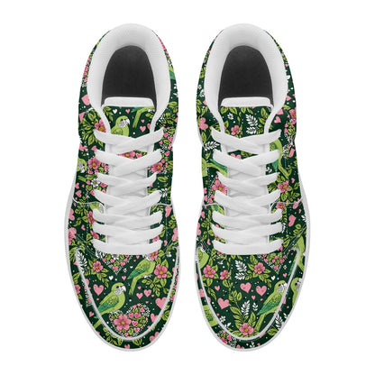 Green Parrot Fashion Low Top Leather Sneakers BriBeesCreations