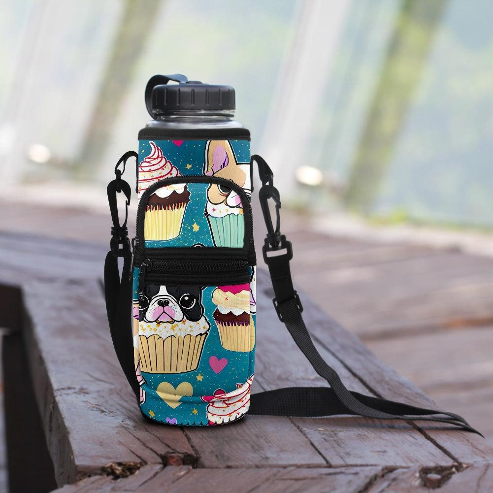 Frenchie French Bulldog Water Bottle Sleeve Cover Carrier - Perfect for On-the-Go Hydration BriBeesCreations