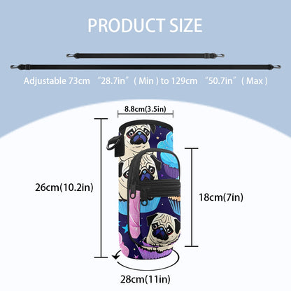 Pug Print Water Bottle Cover Durable Carrier Sleeve for On-The-Go Hydration BriBeesCreations