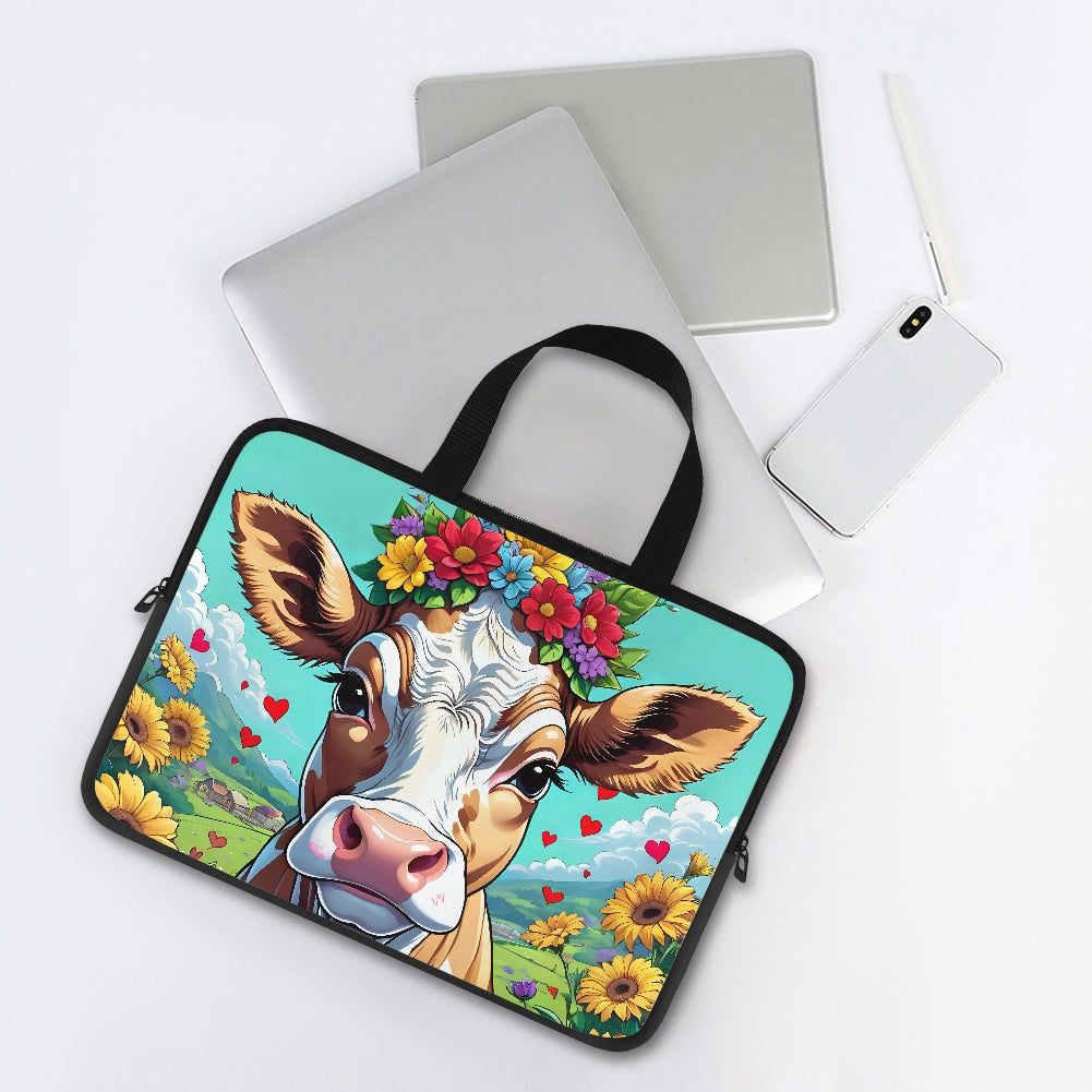 Cute Cow Laptop Bag Sleeve - Stylish and Durable Tech Accessory for On-the-go Use BriBeesCreations