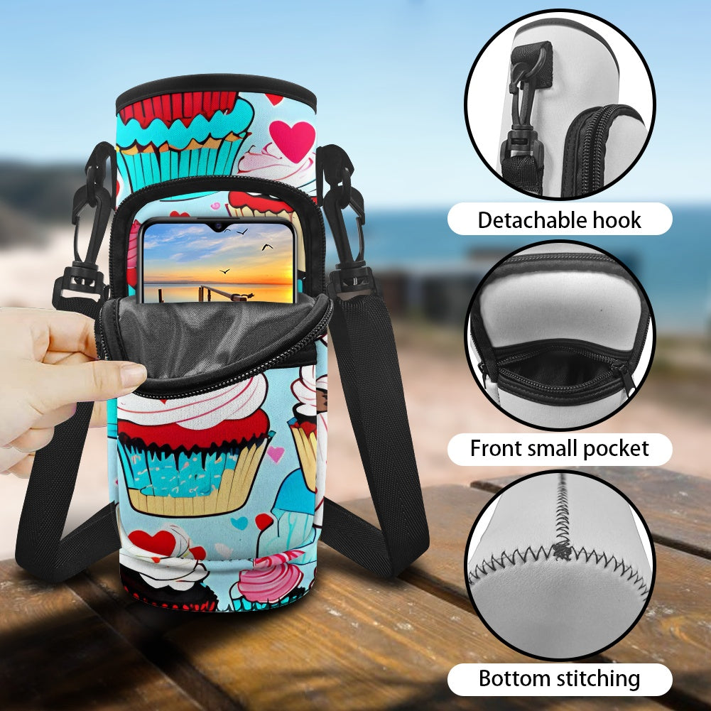Cute Cupcake Water Bottle Cover Carrier - Perfect for On-the-Go Hydration BriBeesCreations