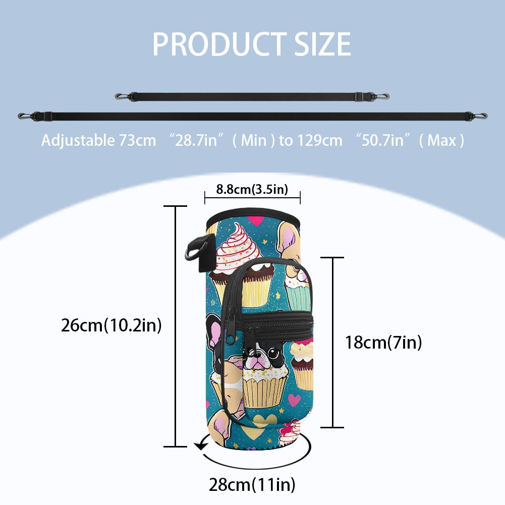 Frenchie French Bulldog Water Bottle Sleeve Cover Carrier - Perfect for On-the-Go Hydration BriBeesCreations