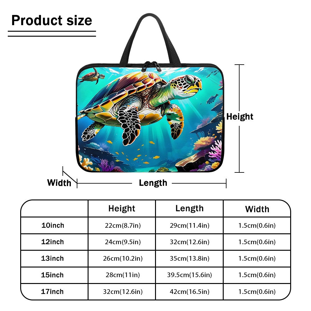 Stylish Sea Turtle Laptop Sleeve - Perfect for Carrying and Protecting Your Device BriBeesCreations