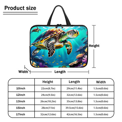 Stylish Sea Turtle Laptop Sleeve - Perfect for Carrying and Protecting Your Device BriBeesCreations