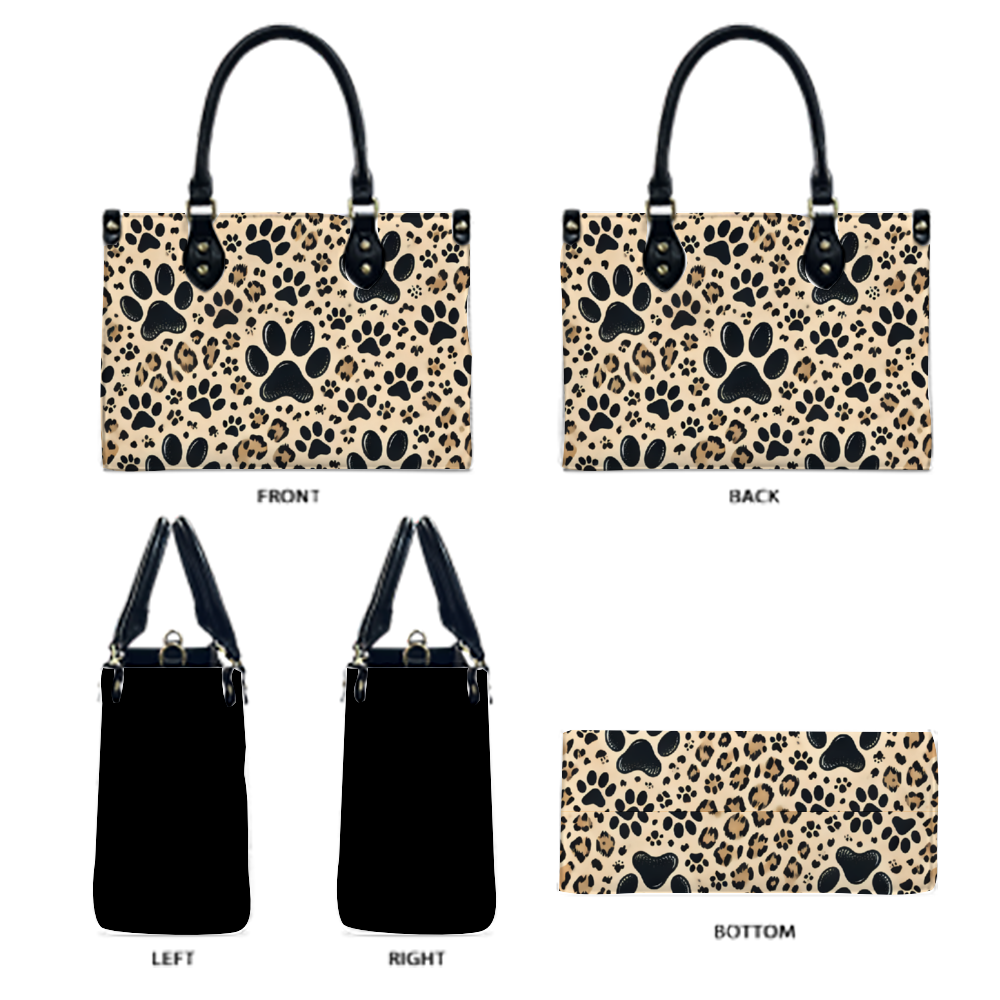 Cheetah Print Dog Paw Prints handbag ThisNew