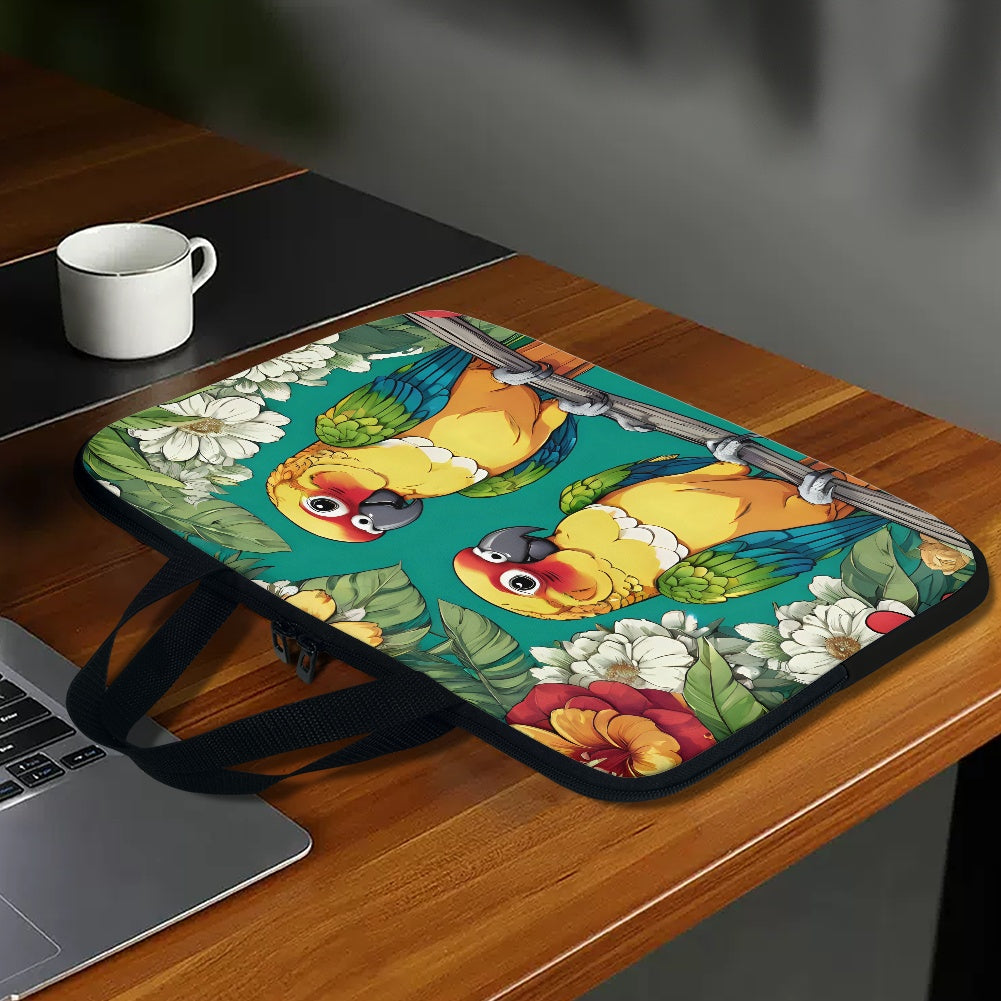 Sun Conure Parrots Laptop Sleeve Bag - Vibrant and Protective BriBeesCreations