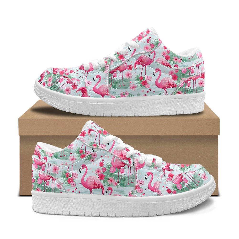 Flamingo Fashion Low Top Leather Sneakers BriBeesCreations