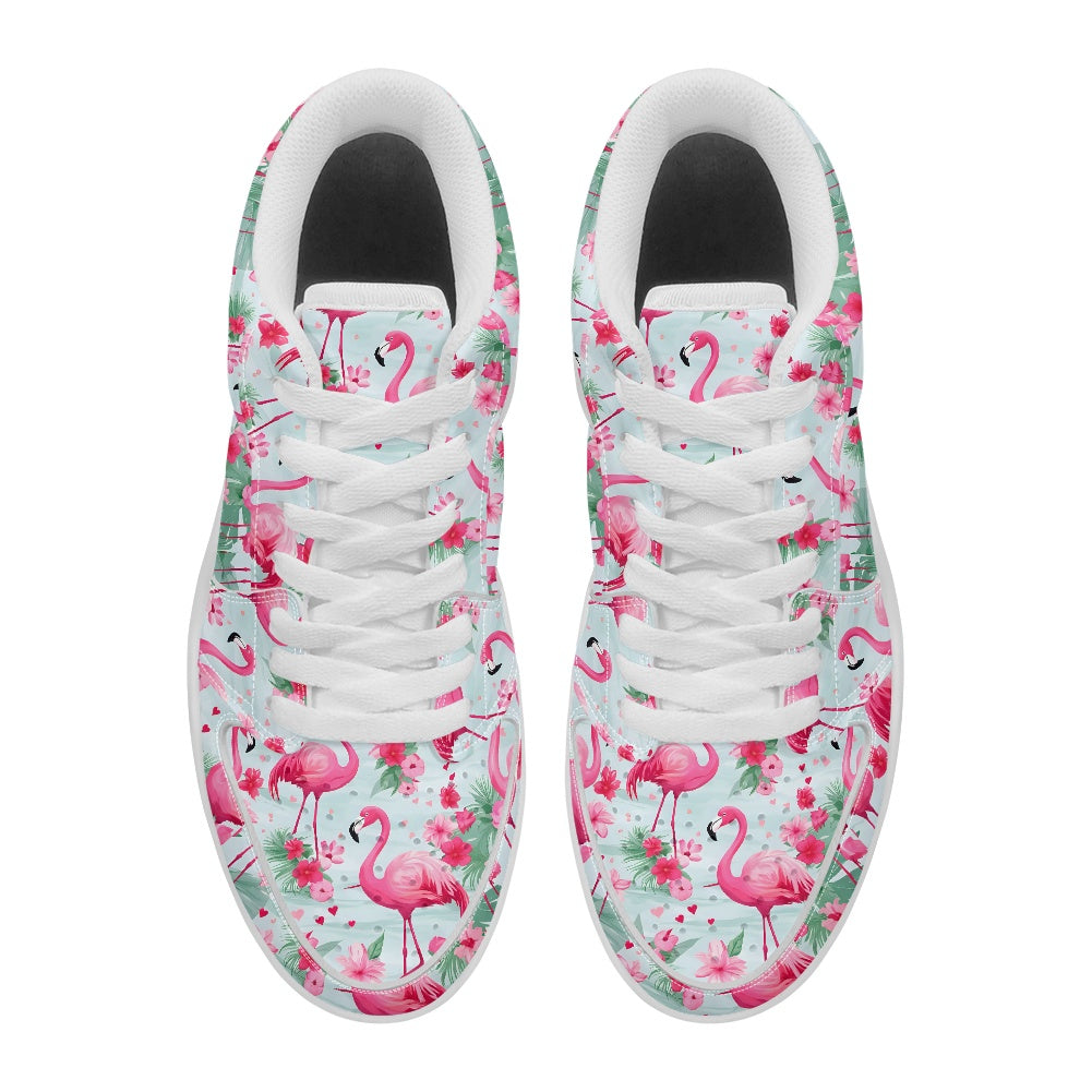 Flamingo Fashion Low Top Leather Sneakers BriBeesCreations